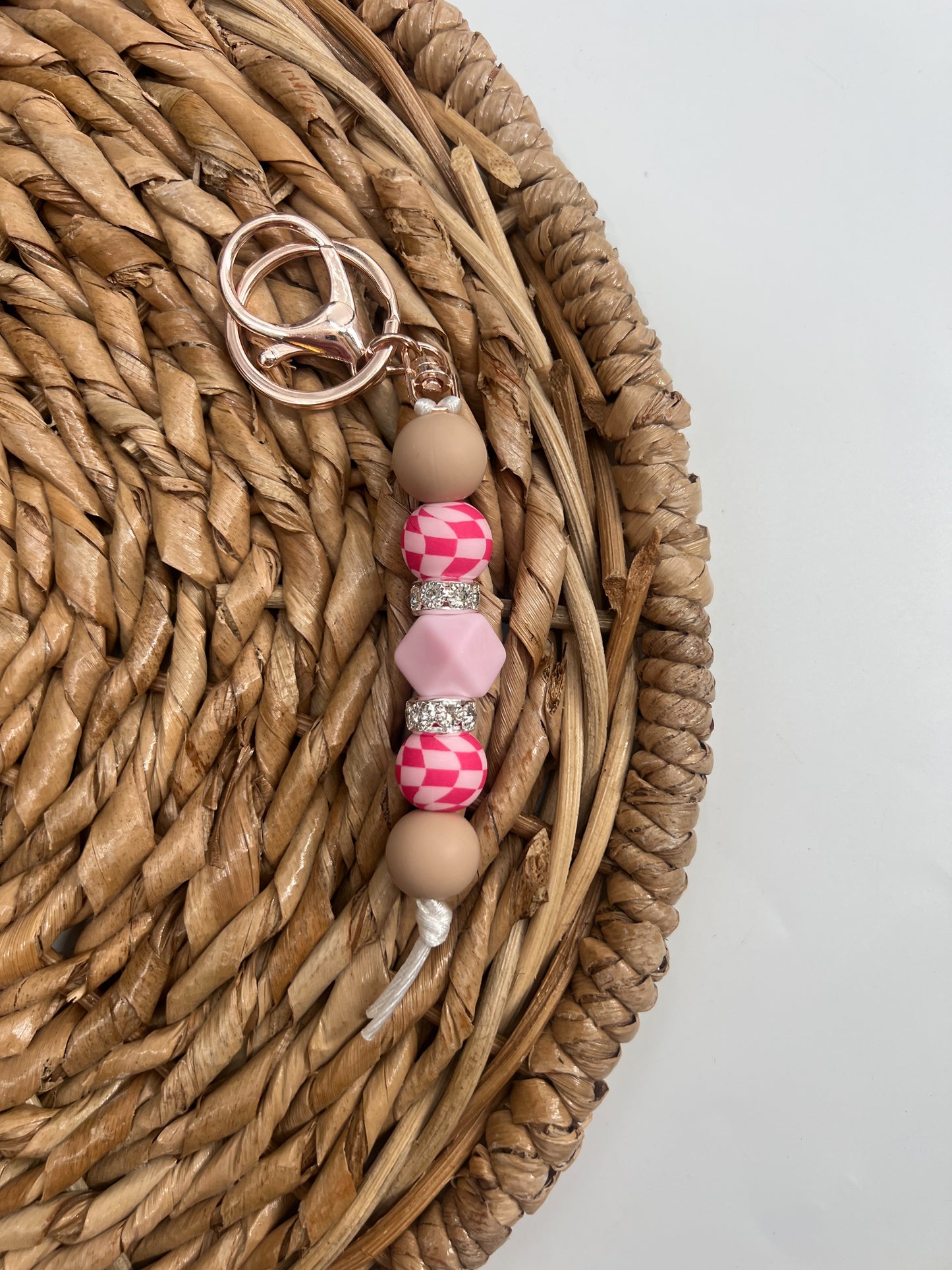 Checkers n Pink Keychain
