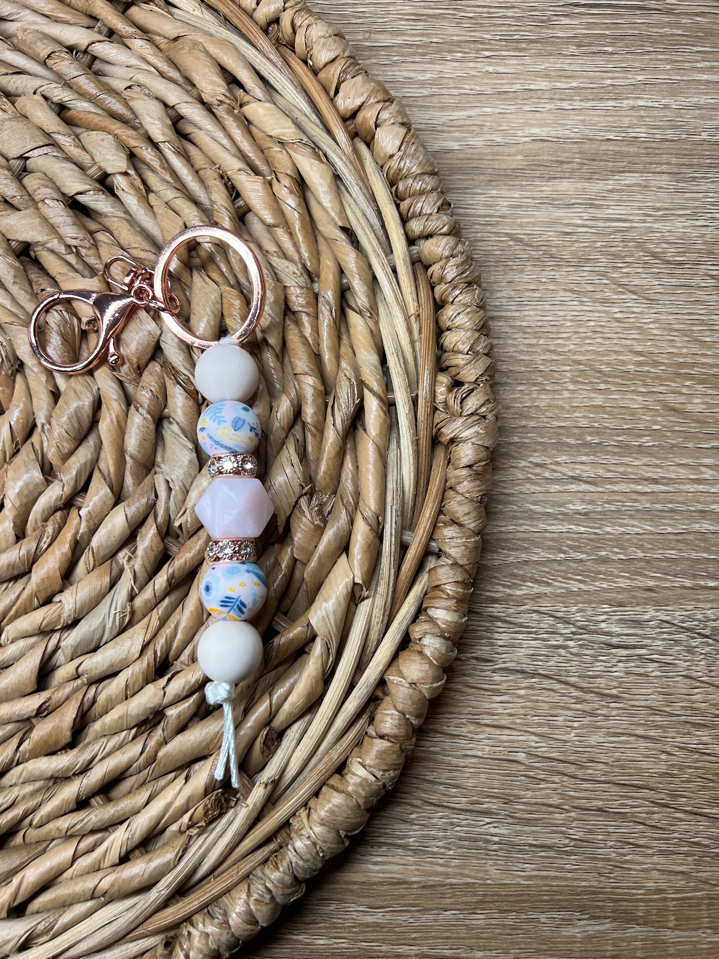 Blooms and Blue Keychain