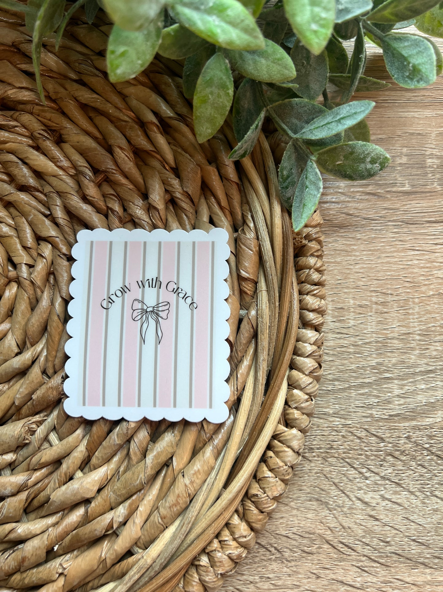 Grow With Grace Scallop Sticker