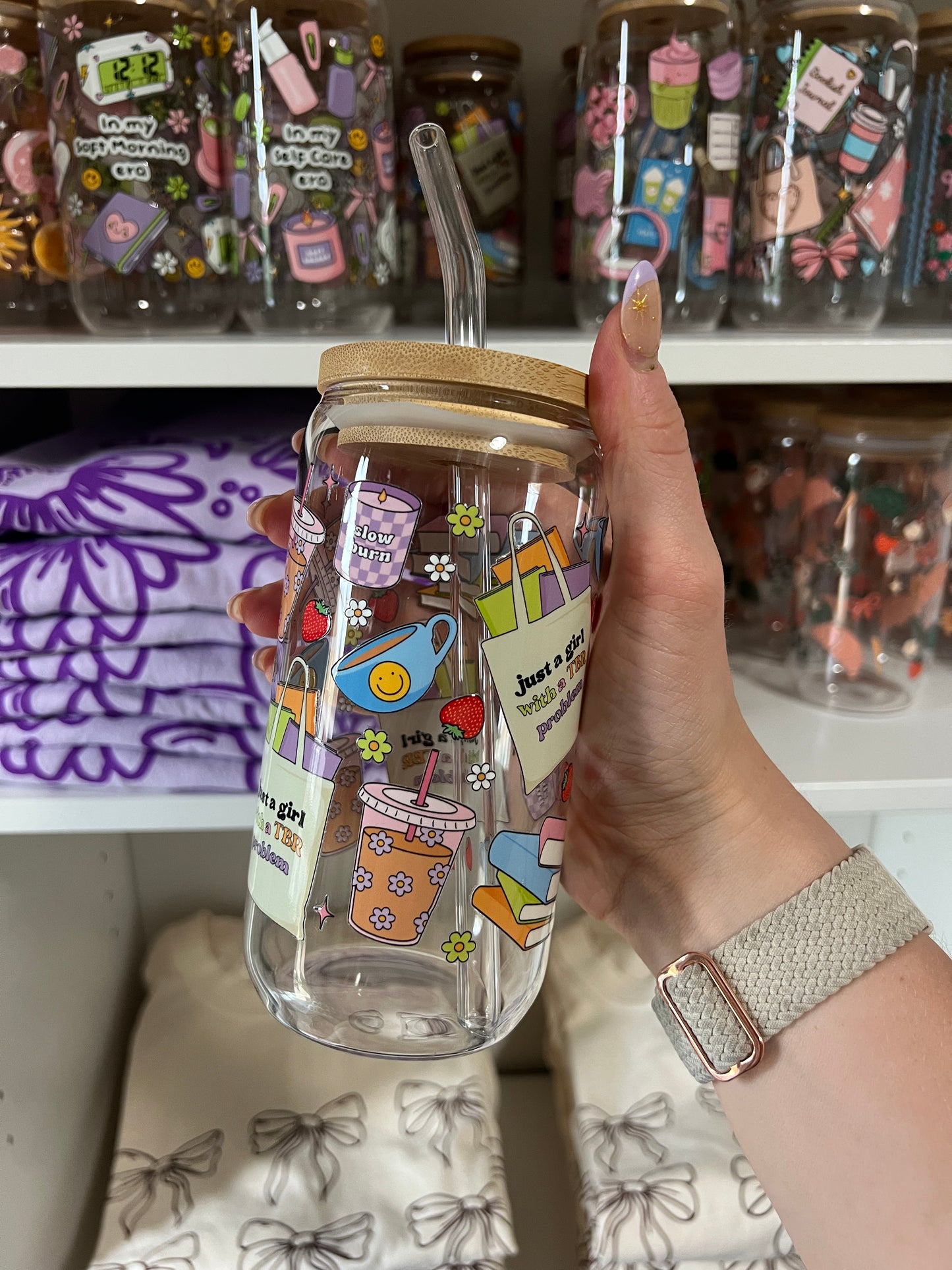 To Be Read List Glass Cup