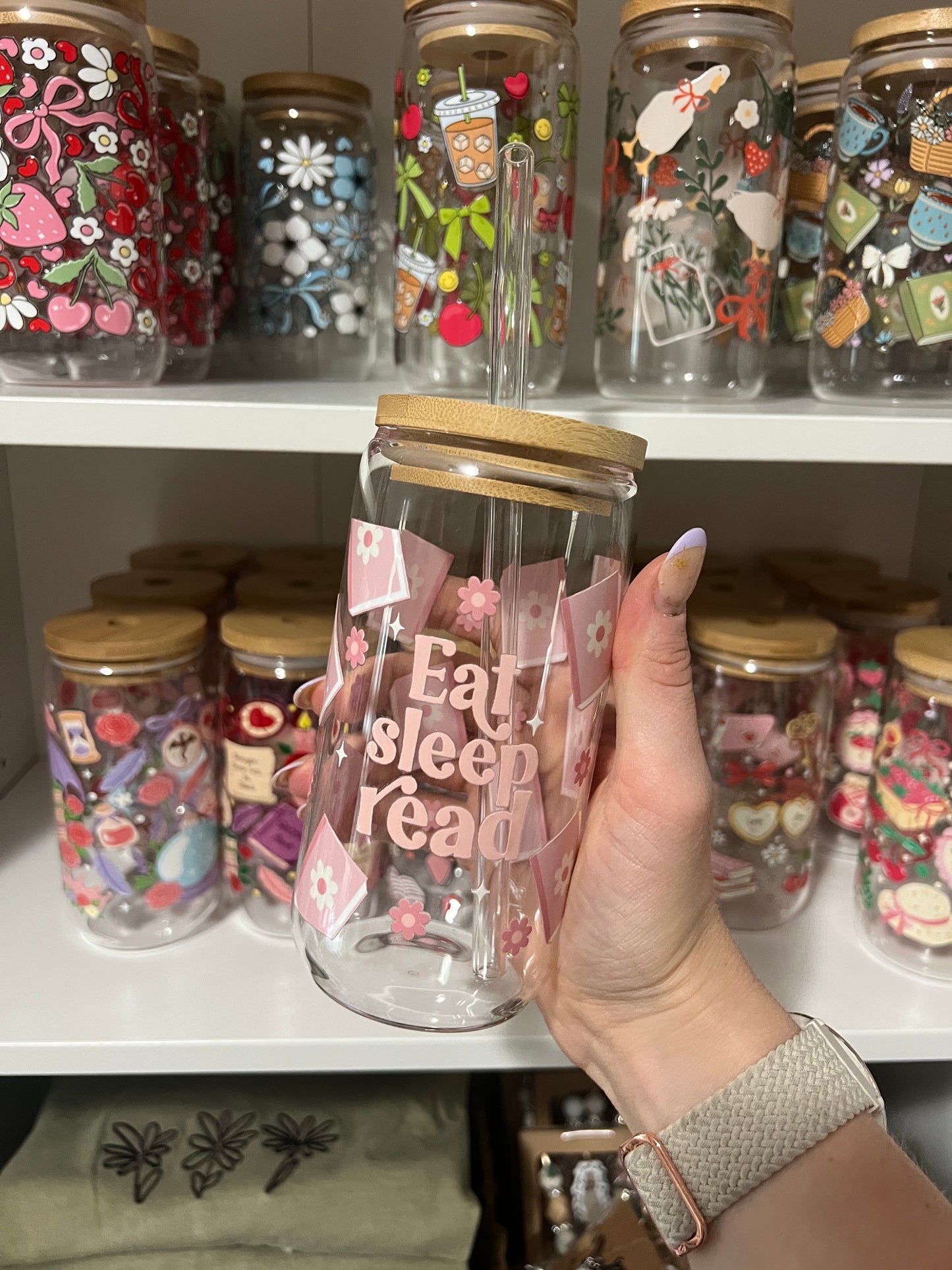 East Sleep Read Glass Cup