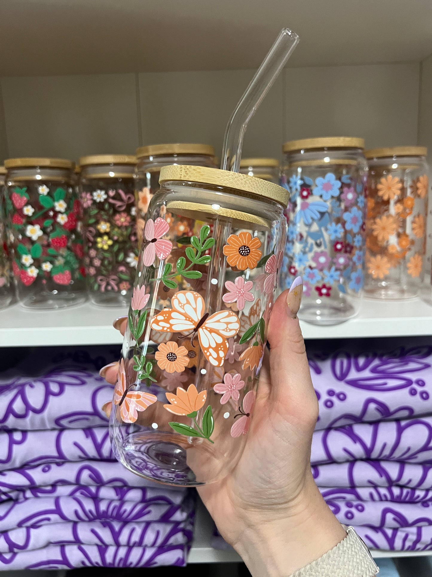 Butterfly Glass Cup