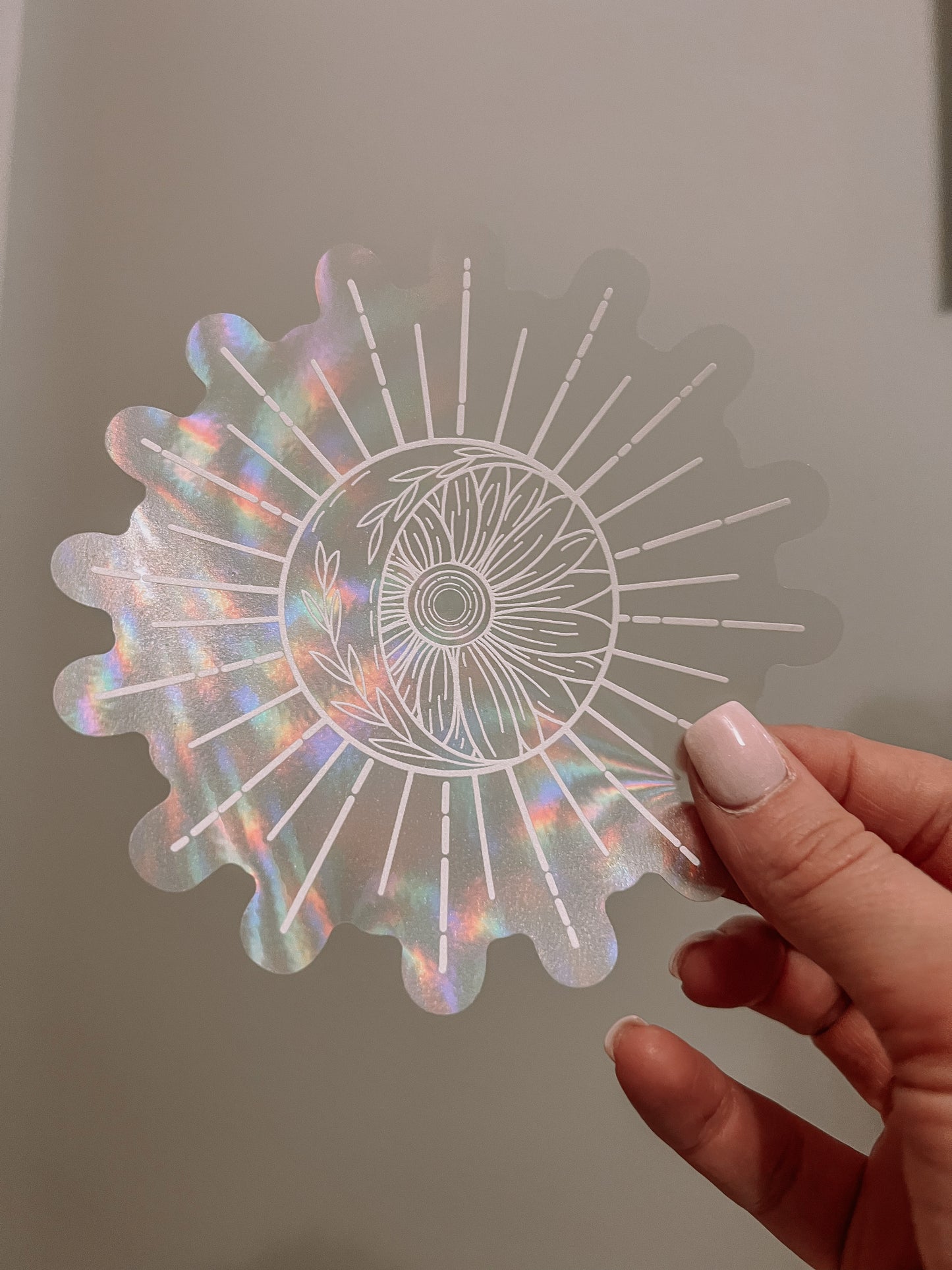 Floral Midnight Sun Sun Catcher Decal