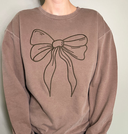 GG Signature Embroidered Bow Crewneck
