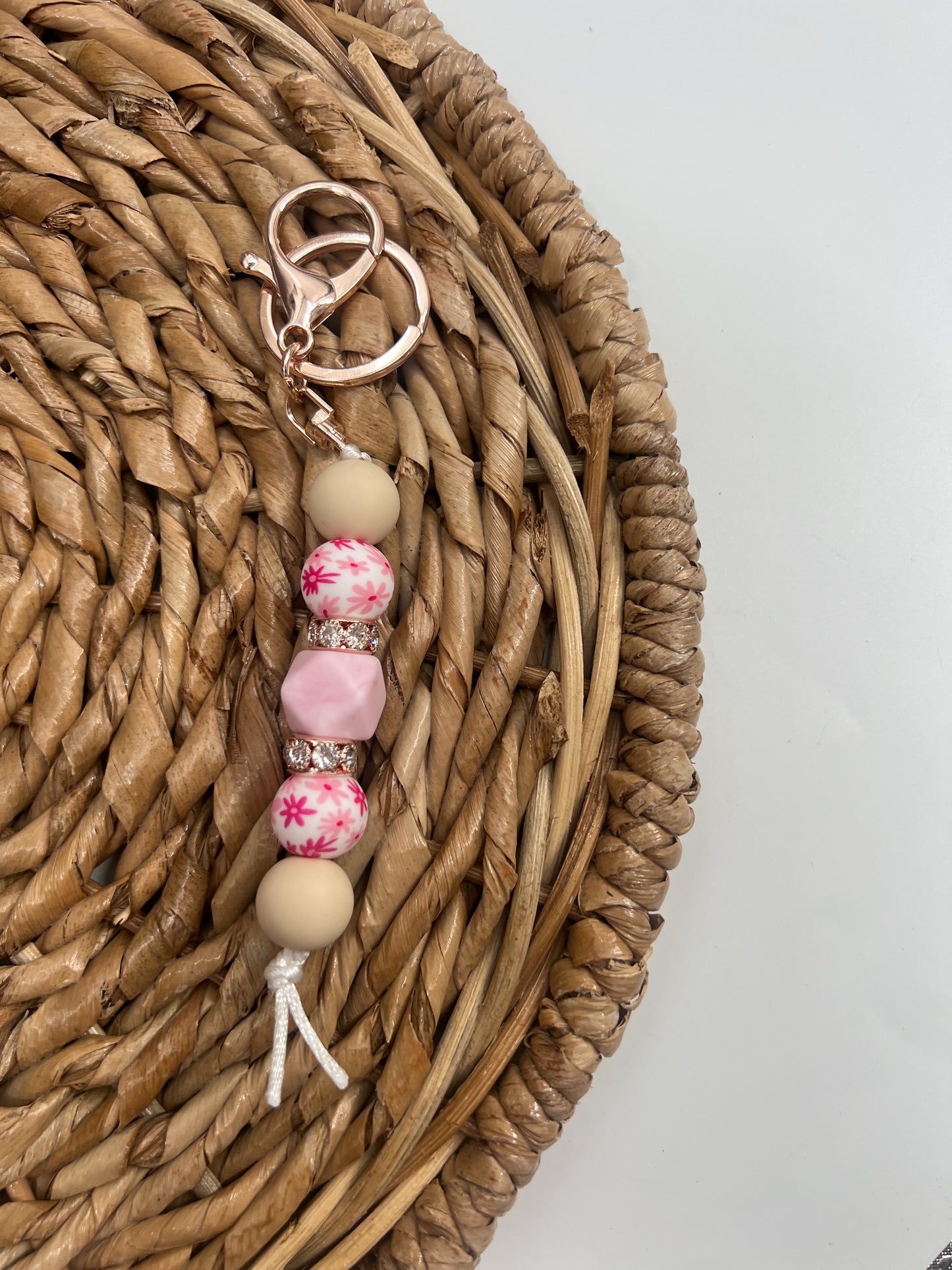 Daisies n Pink Keychain