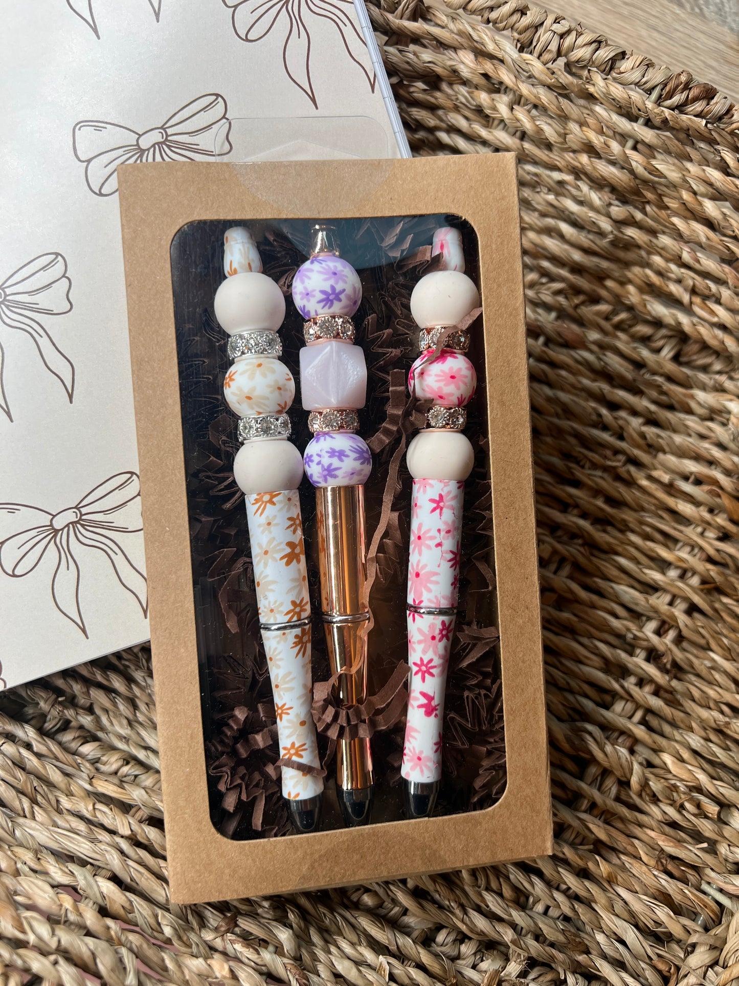 Daisy Floral Bead Pen Pack