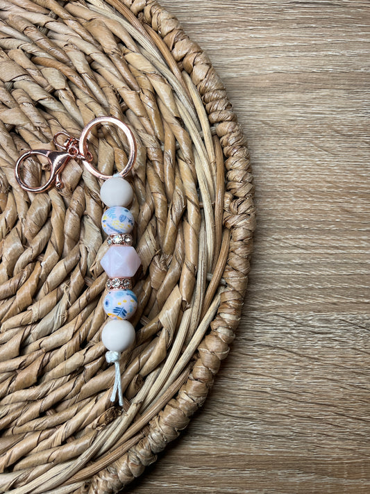 Blooms and Blue Keychain