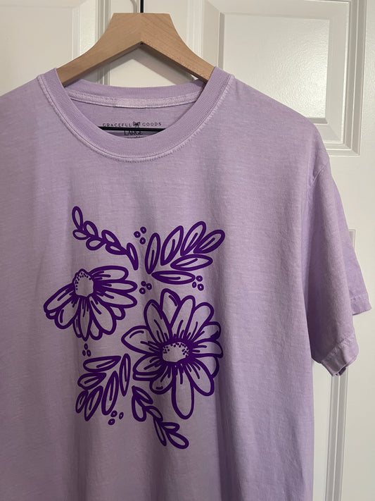Florals n Green Tee