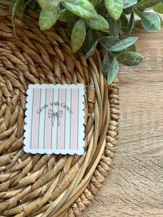 Grow With Grace Scallop Sticker