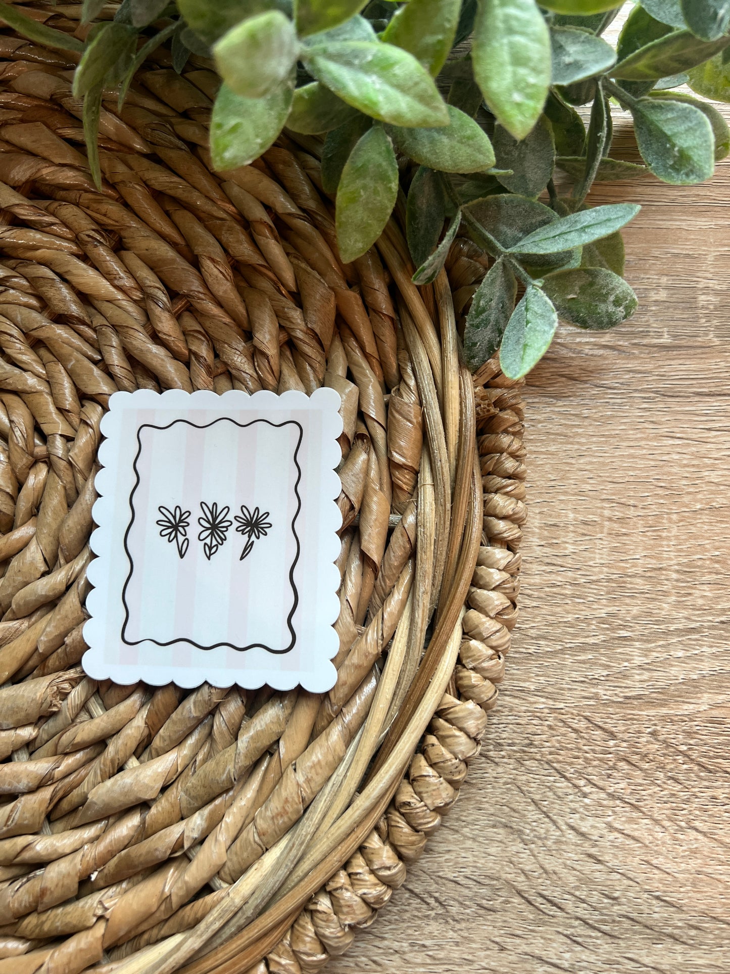 Triple Daisy Scallop Sticker
