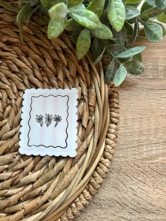 Triple Daisy Scallop Sticker