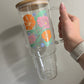 Bright Florals 40z GLASS TUMBLER