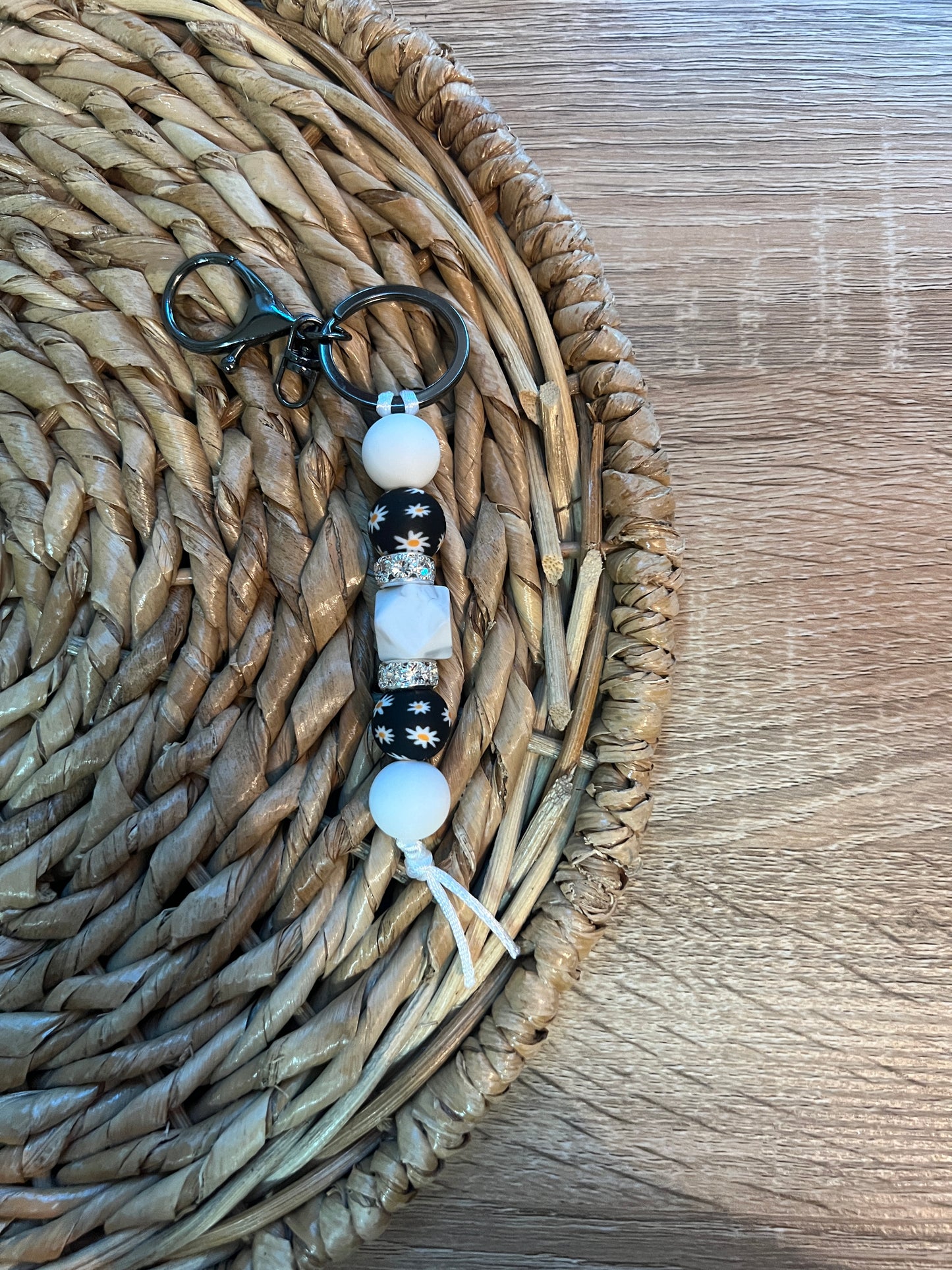 Midnight Daisy Keychain