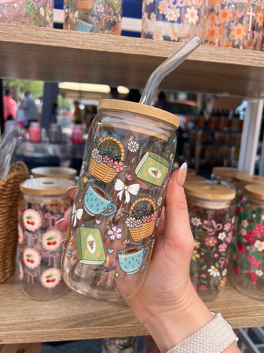 Cottage Core Glass Cup