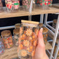 Orange Flower Glass Cup
