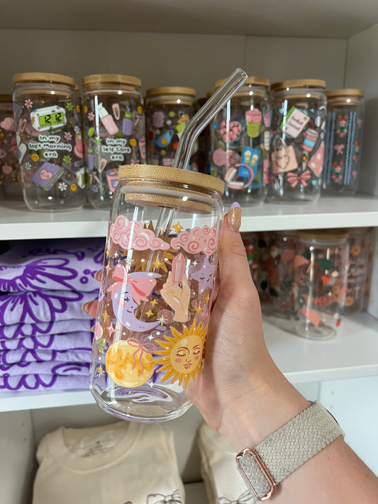 Stars and Moon Glass Cup