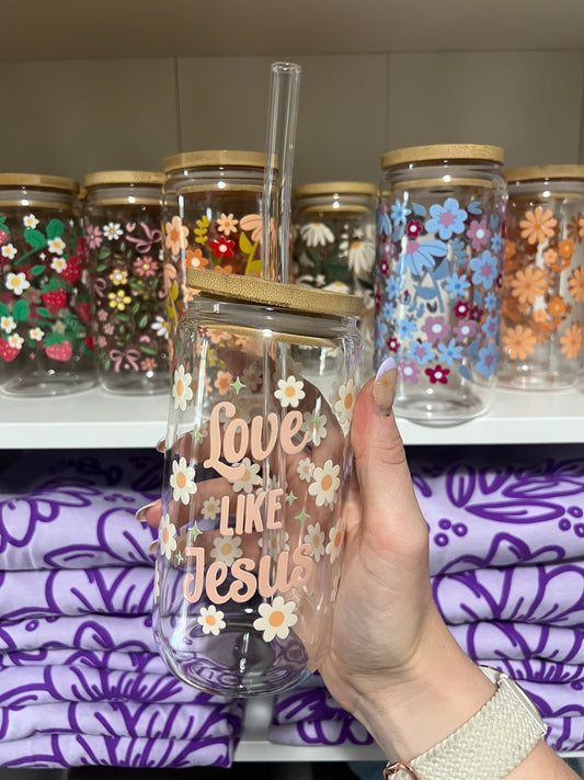 Love Like Jesus Glass Cup