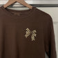 Brown Checkered Bow Long Sleeve
