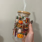 Pumpkin & Books Glass Cup