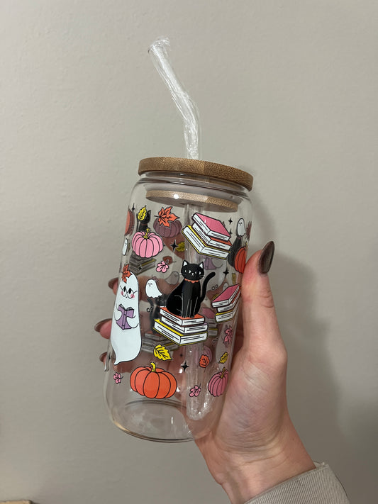 Ghosts & Cats Glass Cup