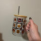 Fall Stamp 16oz Handled Glass Cup